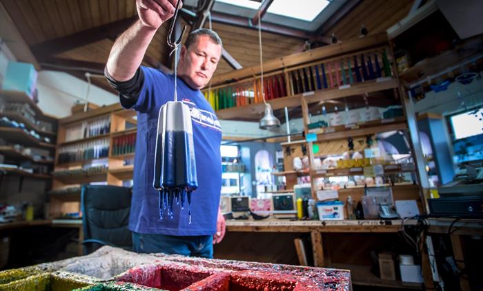 Find a unique range of hand carved and moulded candles at The Candle Studio at Corris Craft Centre.  On most days, see the candles being created and t